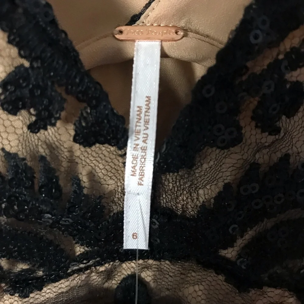 NWT Sparkly Black Free People Mini Dress - Picture 6 of 8